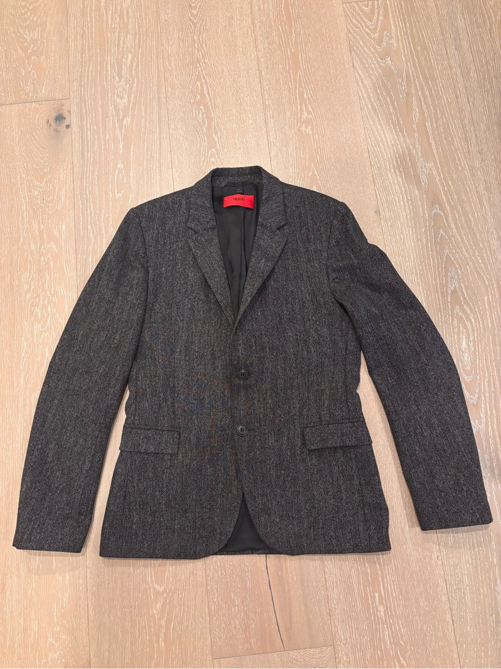 HUGO Dark Charcoal Herringbone Sport Coat